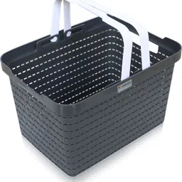 homestic Plastic Plastic Storage Basket for Fruits|Kitchen|Stationery|FLORA-222|Gray Storage Basket-picture-41