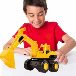 veryke Unbreakable Pull Along Back Excavator Construction Engineering Friction Power,Dumper Trucks Vehicle Baby for Kids,Boys Baby Toys for Kids 3 Years,Hitachi JCB image 4