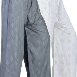 4k fashion Pack of 2 Women Relaxed Grey, White Viscose Rayon Trousers-picture-24