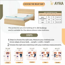 ayka King Size Fitted Cotton Waterproof, Breathable, Stretchable Mattress Cover image 3