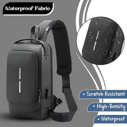 Small 15 L Laptop Backpack 2025 Fashion Waterproof USB Men CrossBody Sling Bag Anti Theft Chest Shoulder-image-2