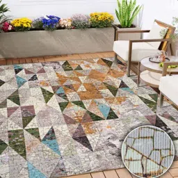 kaleen india Multicolor Geometric Polyester 6' X 9' Machine Made Carpet-picture-10