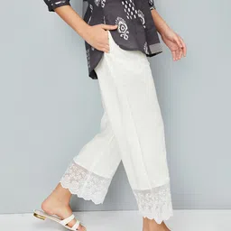 max Women Regular Fit Beige Viscose Rayon Trousers image 4