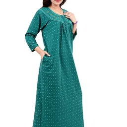 MIAVII CREATION Women Printed Maxi Nightdress image 3