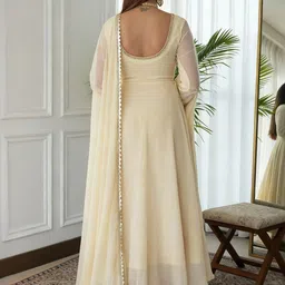 JISHNAM Panelled Silk Georgette Anarkali Kurta With Pyjama & Dupatta image 4