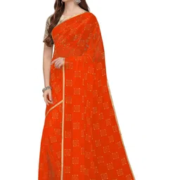 REDFISH Printed Bollywood Chiffon Saree image 2