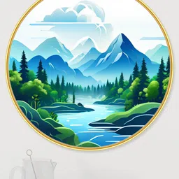 Livin'luxe Blue MDF Other Wall Paintings-picture-20