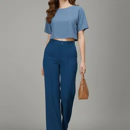 DTR FASHION Women Classic Straight Fit Pleated Trousers-image-22