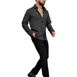 IKON FASHION Textured Spread Collar Long Sleeves Original Casual Shirt image 2