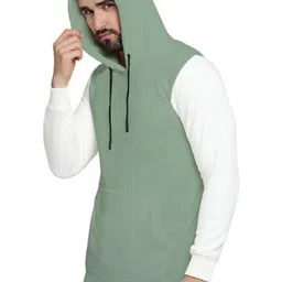 BEYOU FASHION Men Colourblocked Hooded Sweatshirt image 4
