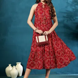 Anouk Women Ethnic Motifs Printed Fit & Flare Midi Ethnic Dresses image 5