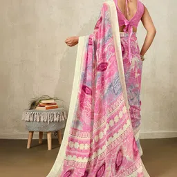 Ethnielle Zari Poly Georgette Designer Saree image 3