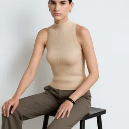 sollobell Women Choker Neck Sleeveless Ribbed Tank Top-image-34