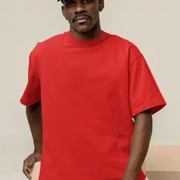 The Stanch Men Solid Round Neck Cotton Oversized T-shirt-picture-31