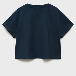Mango Kids Girls Typography Embroidered Pure Cotton T-shirt image 3