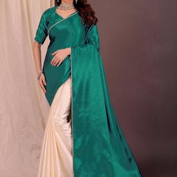 Moda Rapido Beads and Stones Satin Half and Half Saree-picture-8
