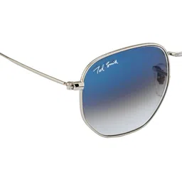 Ted Smith Unisex Blue Lens & Silver-Toned Square Sunglasses with image 5