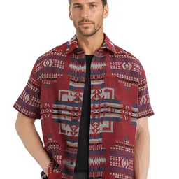 RARE RABBIT Men Comfort Boxy Opaque Printed Casual Shirt-picture-23