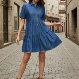 ZUMMER Denim Fit & Flare Dress-picture-28