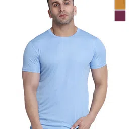 TQH Pack Of 3 Round Neck Dry Fit Slim Fit T-shirts-image-97