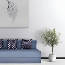 FRIENDS LIFE Grey 3 Seater Matte-Finished Comfort For All Sofa Cum Bed With 3 Pillows-image-76