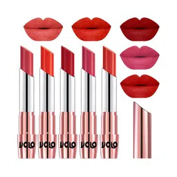VOLO Set Of 5 Creme Matte Lipstick-3.5 g Each-Peach, Coral, Tomato Red, Pink, Orange-picture-16