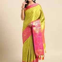 yourwish Ethnic Motifs Zari Pure Cotton Paithani Saree-picture-19