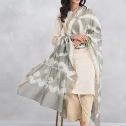 Fabindia Striped Cotton Silk Dupatta image 4