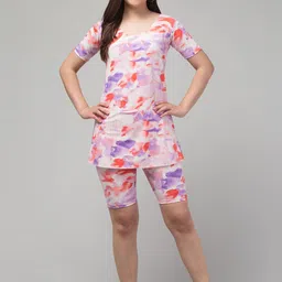 UllasPemium Printed Swimming Dress With Attached Shorts image 1