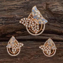 Kushal's Fashion Jewellery Gold-Plated Dome Shaped Zircon Embellished Bridal Jhumkas-picture-17