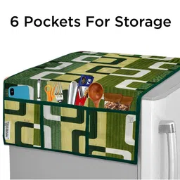 E-Retailer 5-Pcs Green & White Printed Refrigerator Covers image 3