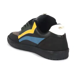 FAUSTO Men Round Toe ColourblockedLow Top Classic Lace-Up Sneakers image 2