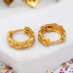 SHREE KRISHNA SHOPPING Women Gold Plated Hoop Earrings-picture-32