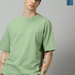 GLOWBERRY Men Solid Oversized Regular T-shirt-picture-14