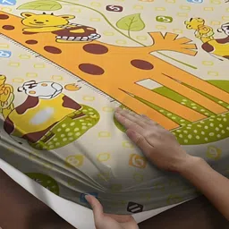 WEAVE AND DECOR Cream-Coloured Cartoon Characters 300 TC Bedsheet with 2 Pillow Covers image 4