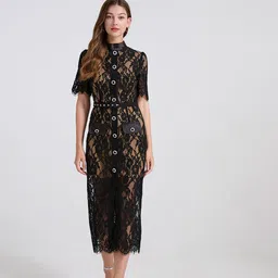 JC Collection Women Animal Print Sheath Midi Dress image 1