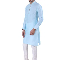 JEXI Men Regular Dupion Silk Kurta with Churidar image 2