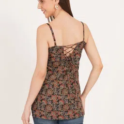 Brownverse Ethnic Motifs Printed Square Neck Pure Cotton Kurti image 4