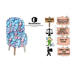 Shadowkart Set Of 2 Blue & Pink Printed Wooden Pouffes Sitting Ottomans image 4