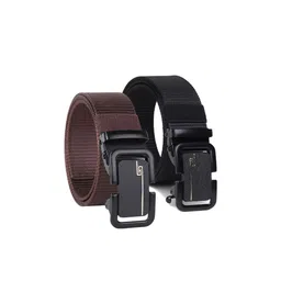SHOPGLOBAL Men Pack Of 2 Woven Design Belt-picture-26
