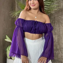 TANDUL Off-Shoulder Georgette Top-picture-15