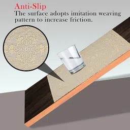 Aura 6Pcs Beige Woven-Designed Leather Anti-Slip Rectangular Table Placemats image 4