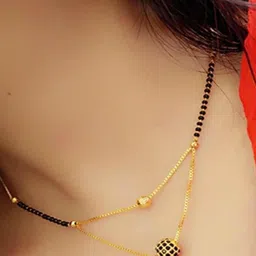 Bhumi Gold-Plated Artificial Stones and Beads Mangalsutra image 2