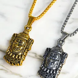 Japam Pack Of 2 Mahakal Pendant Necklace-image-40