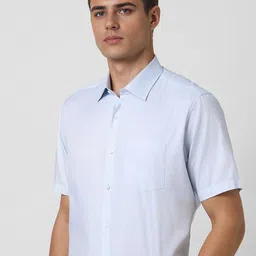 Van Heusen Men Spread Collar Textured Cotton Formal Shirt image 3