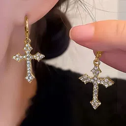 Estailo fashion Geometric Drop Earrings image 2