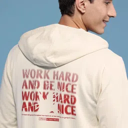 HERE&NOW Typography Printed Hooded Pure Cotton Sweatshirt image 3
