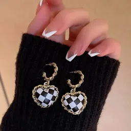 styledose Sterling Silver Heart Shaped Drop Earrings image 4