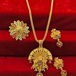 niva fashion Gold-Plated Brass Jewellery Set-image-87