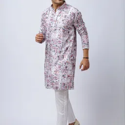 Aesthelia Men Printed Regular Kurta with Pyjamas image 5